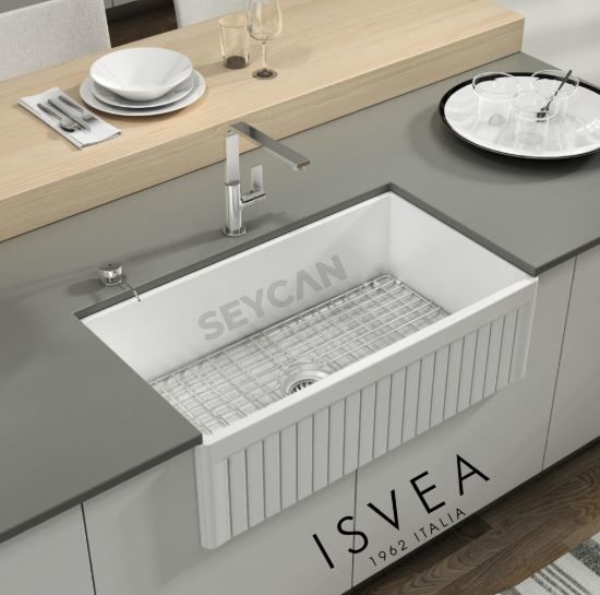 İsvea Ledro 76 cm Tek Hazneli Seramik Evye