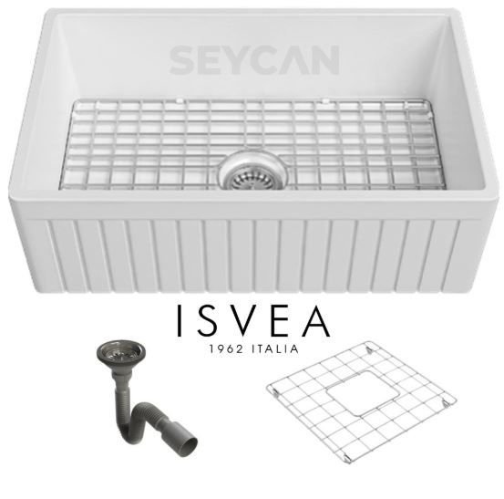 İsvea Ledro 76 cm Tek Hazneli Seramik Evye