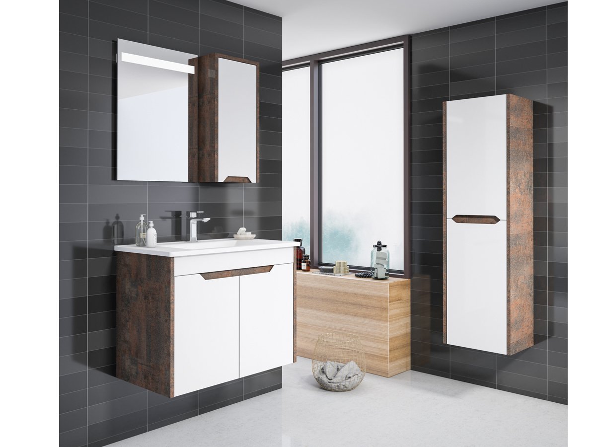 Orka Banyo Silver Collection Lago 85 cm Banyo Dolabı