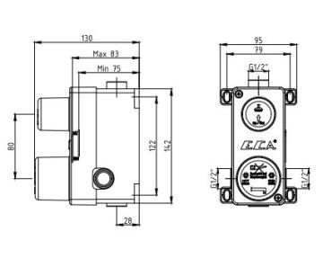 Eca Ankastre Banyo Bataryası Sıva Altı Grubu 2 Yollu 102166201