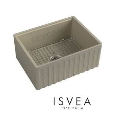 İsvea Ravenna 61 cm Tek Hazneli Seramik Evye Fildişi