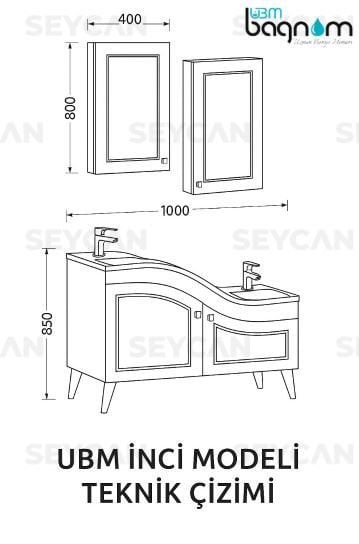 Ubm İnci 100 cm Ayaklı Abdest Banyo Dolabı