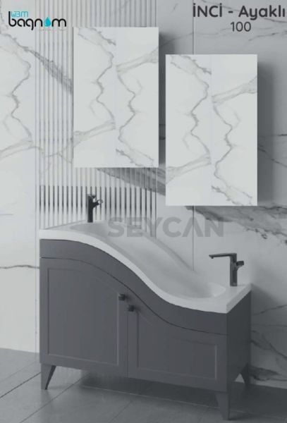 Ubm İnci 100 cm Ayaklı Abdest Banyo Dolabı