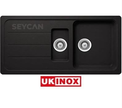 Ukinox Valente D-150L Siyah Granit Evye