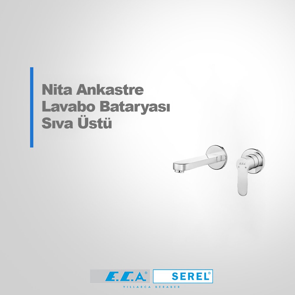 Eca Nita Ankastre Lavabo Bataryası Sıva Üstü Grubu Çift Rozet Krom 102167608-YY