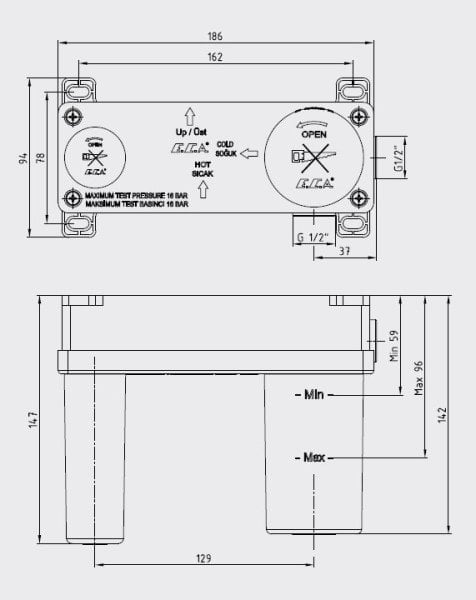 Eca Ankastre Lavabo Bataryası Sıva Altı Grubu 102166601