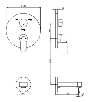 Eca Nita Ankastre Banyo Bataryası Sıva Üstü Grubu + Gaga