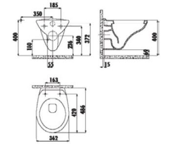 Creavit Perla Asma Klozet Beyaz