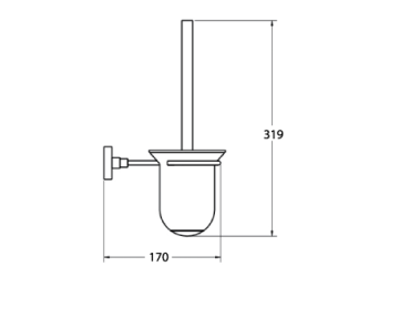 Aksu Klozet Fırçası Cam Altın