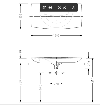Serel Purity 100 cm Etajerli Lavabo PR35TXS110H