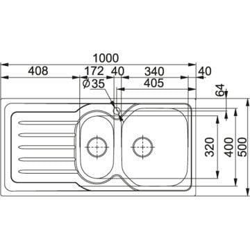 Franke Ondaline OLX 651 1.5 Gözlü Çelik Evye Sağ Damlalıklı