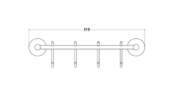 Aegean Quadruple Hook Hanger Chrome