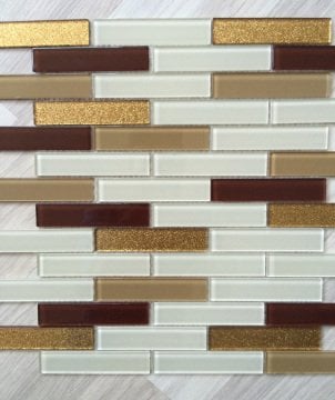 İthal Cam Mozaik 4 mm Kahve Krem Mix 20*98 mm