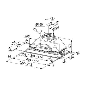 Franke Aspiratör Ankastre Box FBI 5322 6R/500 Gri