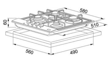 Franke Linear Ocak FHL 604 4G XS E Inox