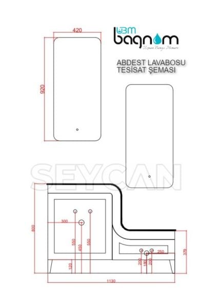 Ubm Lotus 115 cm Abdest Banyo Dolabı
