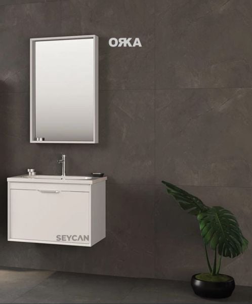 Orka Clay 65 cm Tek Çekmeceli Asma Banyo Dolabı