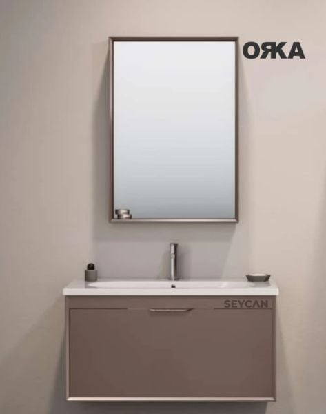 Orka Clay 100 cm Tek Çekmeceli Asma Banyo Dolabı