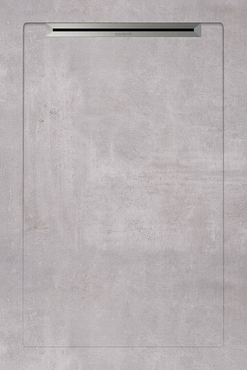 Плитка для душа Aquanit Slope Line 80x120 см из бетонно-серого фарфора