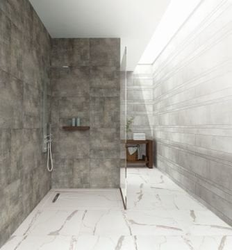 Aquanit Slope Line 90x135 cm Beton Grey Porselen Duş Karosu