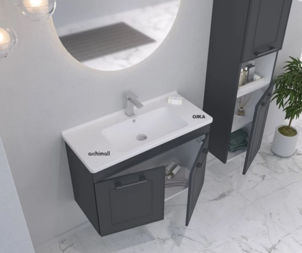 Orka Limpo 100 cm Kapaklı Asma Banyo Dolabı