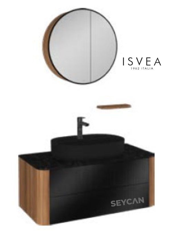 İsvea Sogno 100 cm Banyo Dolabı Ceviz Kaplama