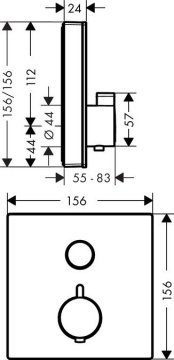 Hansgrohe Shower Select Glass Termostatik Batarya Siyah-Krom 15737600