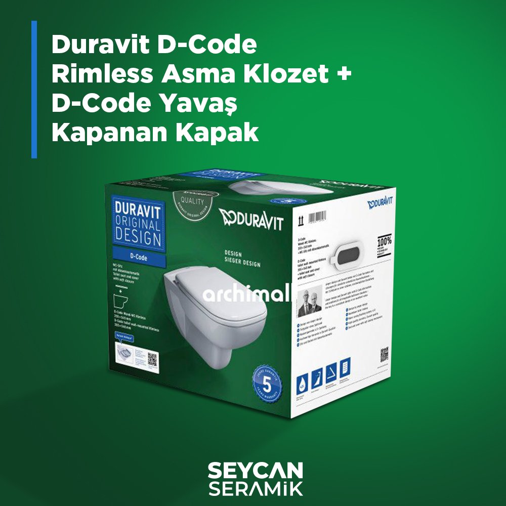 D-Code Rimless Asma Klozet + D-Code Yavaş Kapanan Kapak