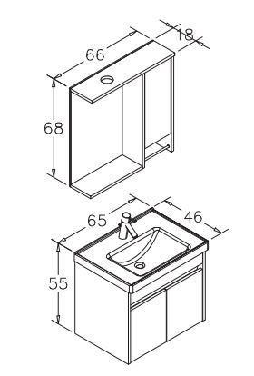 Aydos 65 cm Banyo Dolabı Retro Gümüş