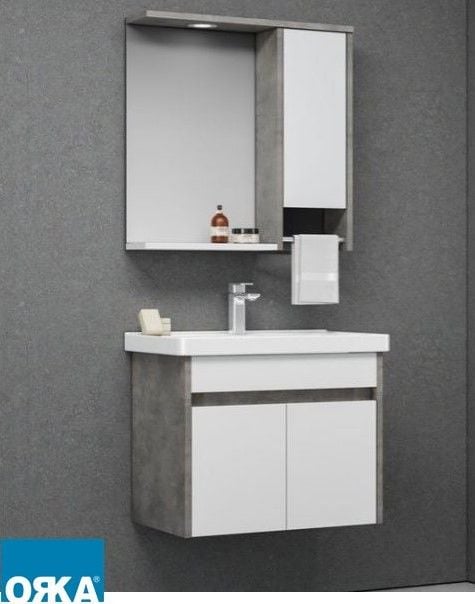 Aydos 65 cm Banyo Dolabı Retro Gümüş