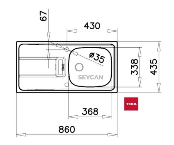 Teka Gravıty 45 E-XM 1B 1D Sol Damlalıklı Mikro Keten Dokulu Çelik Evye