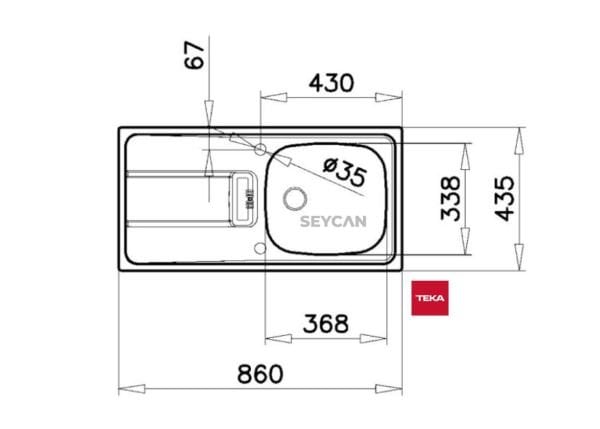Teka Gravıty 45 E-XM 1B 1D Sağ Damlalıklı Mikro Keten Dokulu Çelik Evye