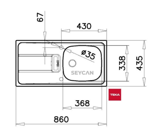 Teka Gravıty 45 E-XM 1B 1D Sol Damlalıklı Parlak Yüzey Çelik Evye