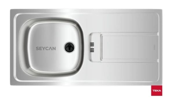 Teka Gravıty 45 E-XM 1B 1D Sağ Damlalıklı Parlak Yüzey Çelik Evye