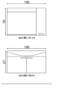 Orka Yaprak Banyo Dolabı 100 cm