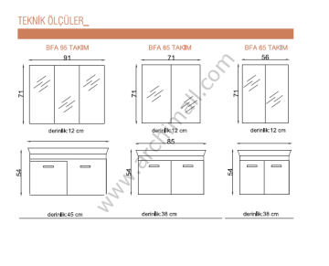 Orka Bafa  Banyo Dolabı 95 cm