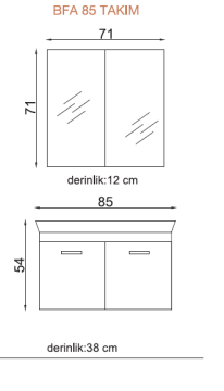 Orka Bafa Banyo Dolabı 85 cm