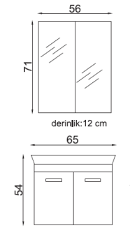 Orka Bafa  Banyo Dolabı 65 cm