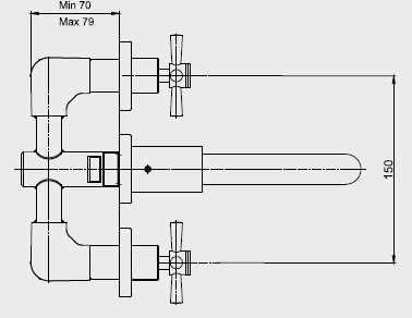 Eca Quadrille Duvardan Ankastre Lavabo Bataryası 102106029