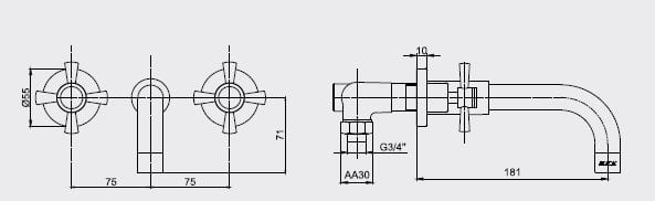 Eca Quadrille Duvardan Ankastre Lavabo Bataryası 102106029