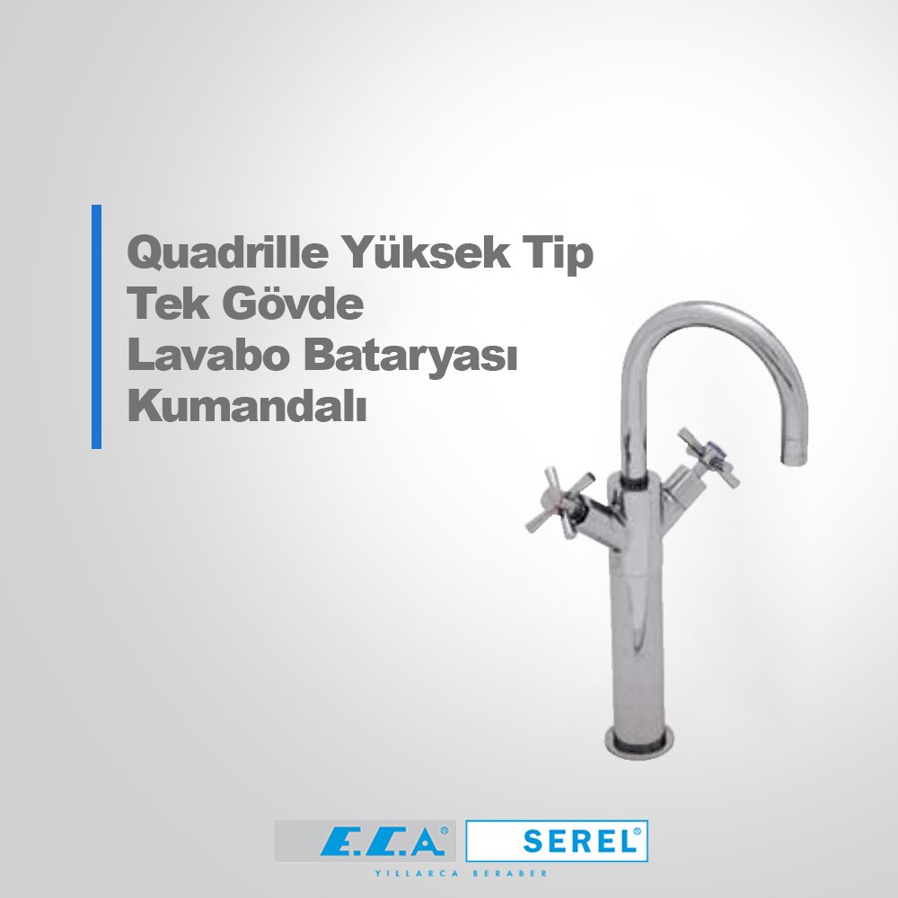 Eca Quadrille Yüksek Tip Lavabo Bataryası 102108614