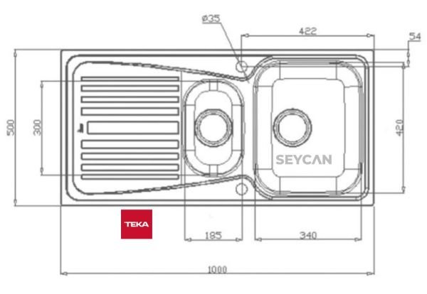 Teka Infant 60 1¹/2B 1D Sol Damlalıklı Parlak Yüzey Çelik Evye