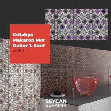 Kütahya Seramik 30x60 Makaron Mor Dekor
