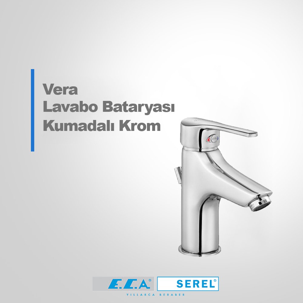 Vera Lavabo Bataryası Kumandalı Krom