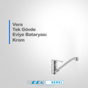 ECA Vera Tek Gövde Eviye Bataryası Krom