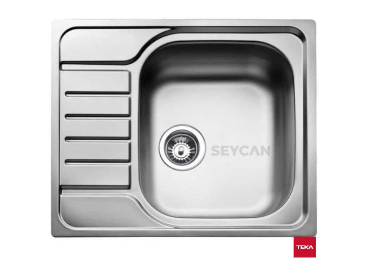 Teka Classıc 1B 1/2D 580 Sağ Damlalıklı Mat Yüzey Çelik Evye