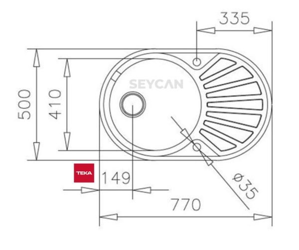 Teka DR 77 1B 1D Parlak Yüzey Çelik Evye