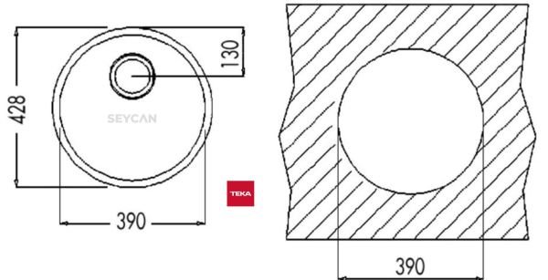 Teka BE ROUND 1B Mat Yüzey Çelik Evye