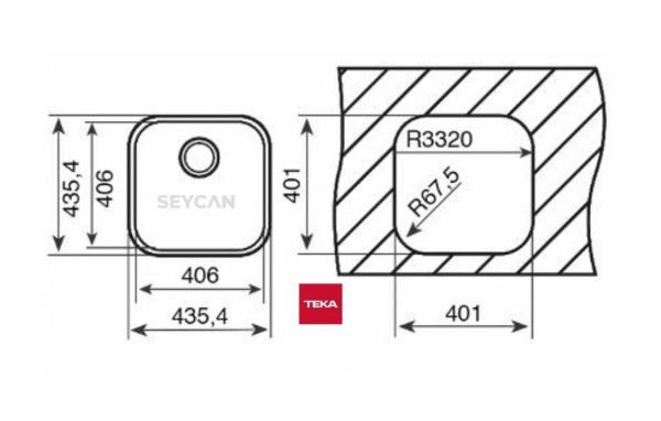 Teka BE 40.40 1B Parlak Yüzey Çelik Evye