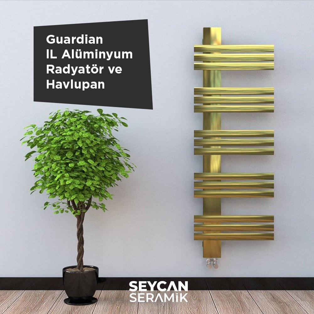 Guardian L  Alüminyum Havlupan Antik Gold Rengi 1300x450 mm